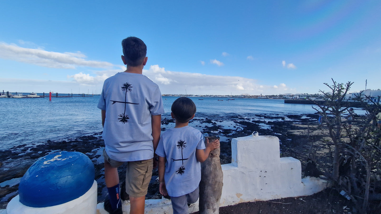 Camiseta PALMERAS celeste INFANTIL