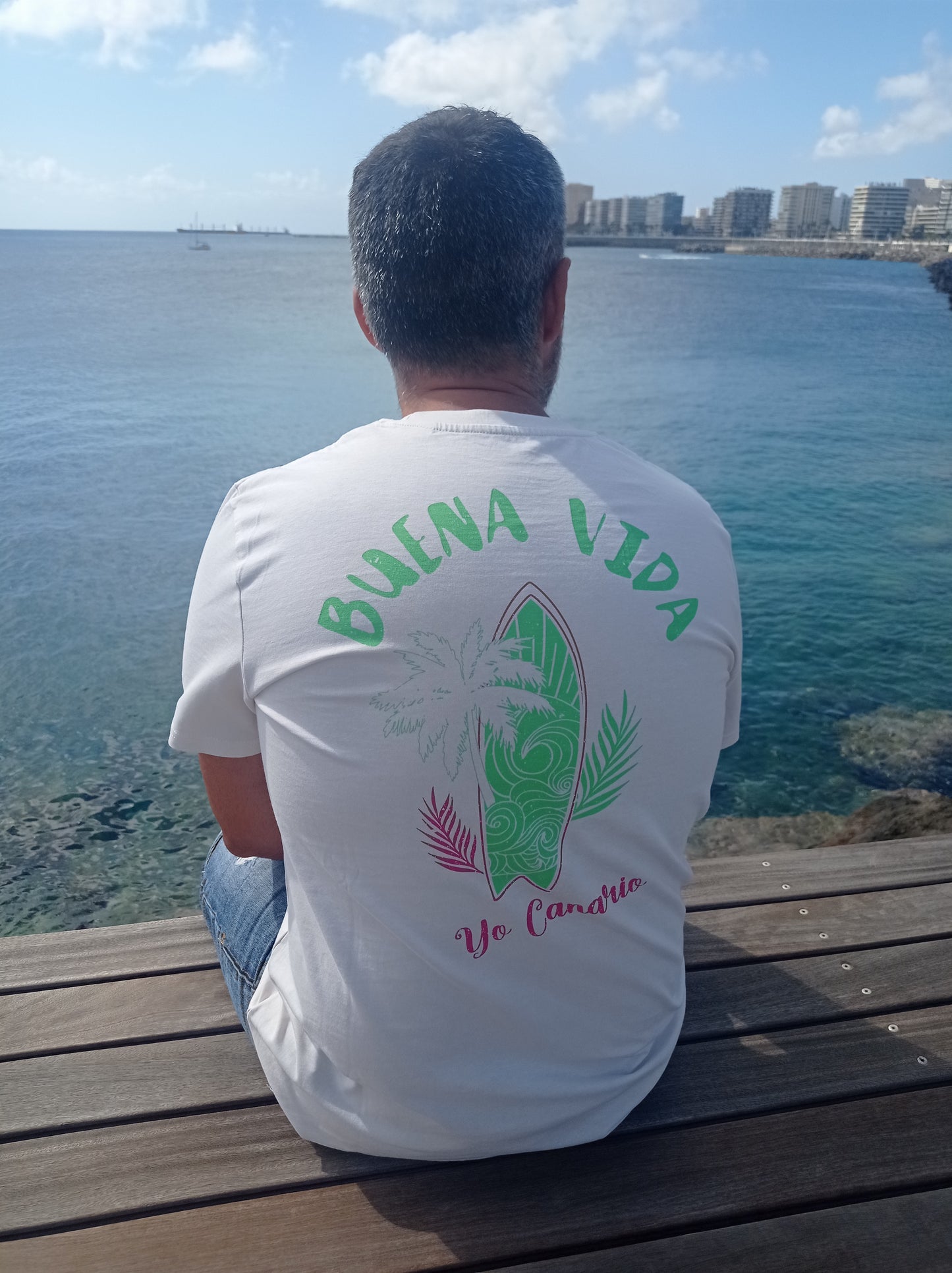 Camiseta BUENA VIDA Blanco Vintage