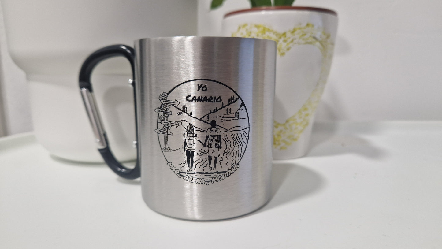 Taza metálica diseño MAR, ARENA, MONTAÑA