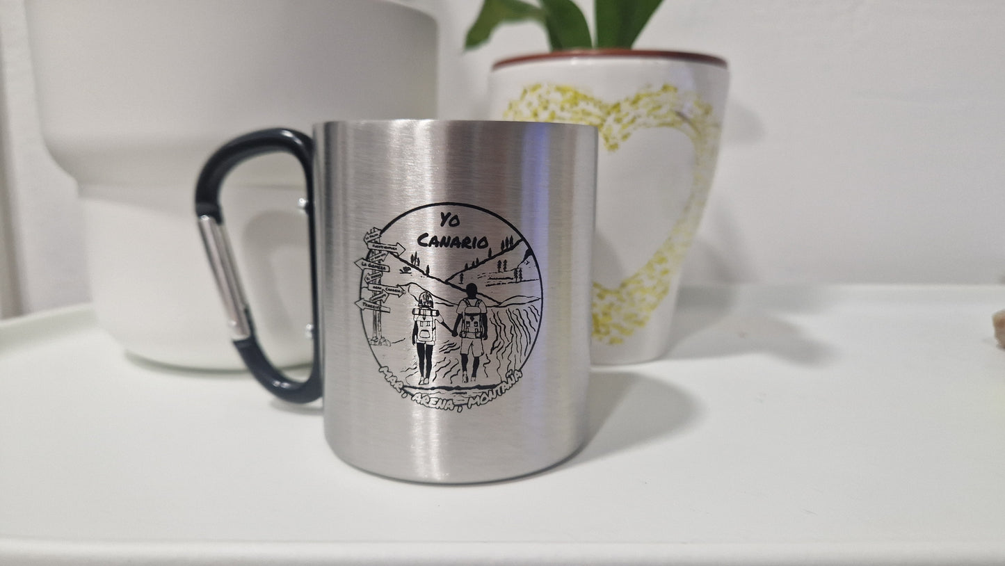 Taza metálica diseño MAR, ARENA, MONTAÑA