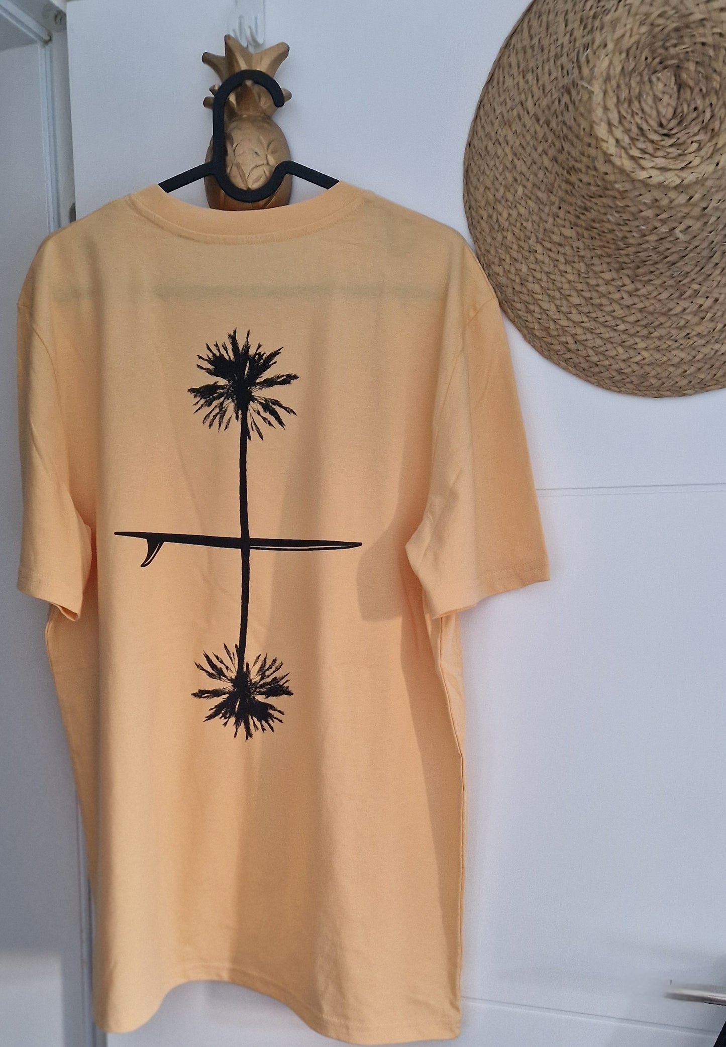 Camiseta PALMERAS EN ESPEJO amarillo verano