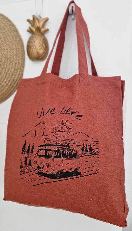Bolso marrón VIVE LIBRE